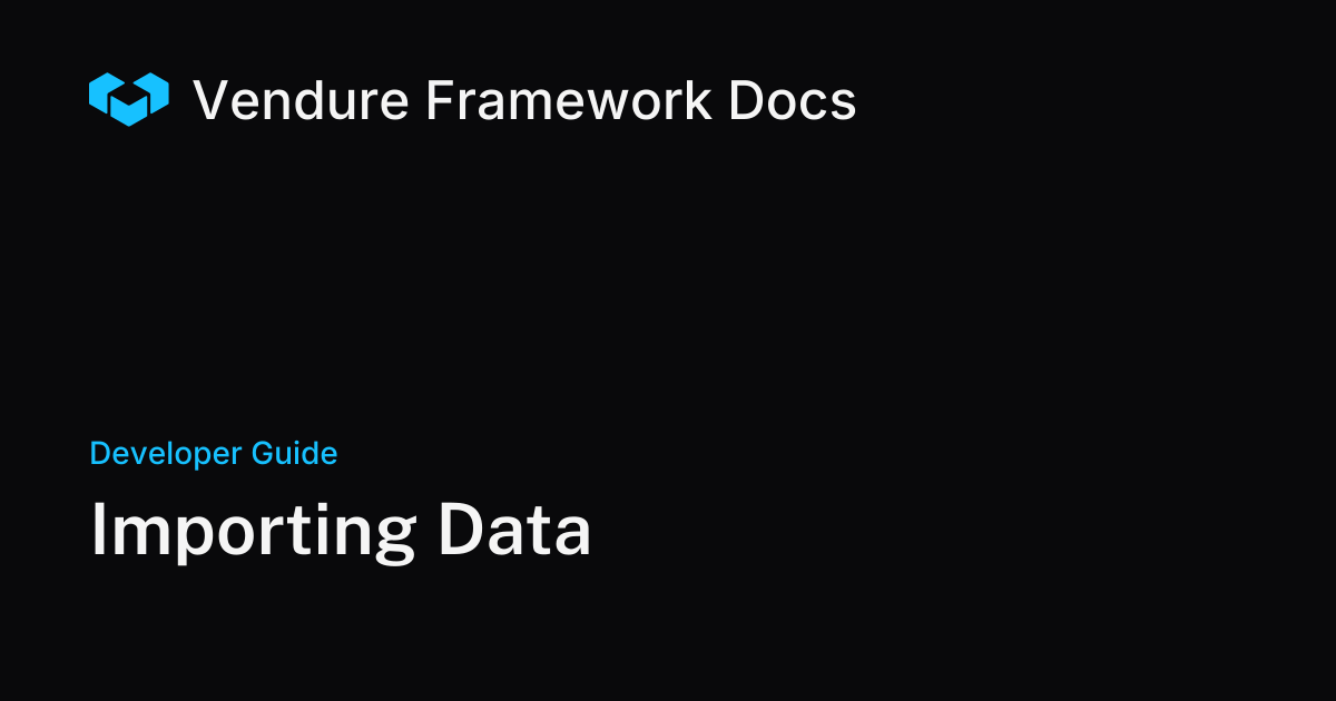 Bulk Data Import in Vendure - CSV Product Import Format | Vendure Docs