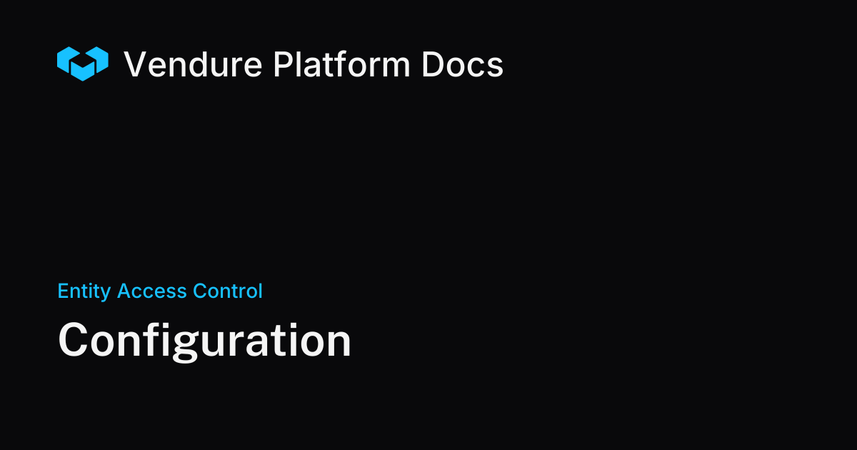 Configuration | Vendure Docs