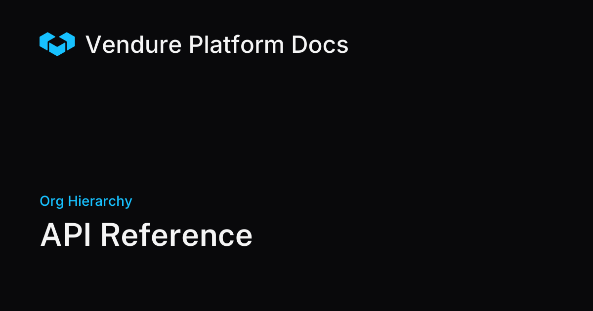 API Reference | Vendure Docs