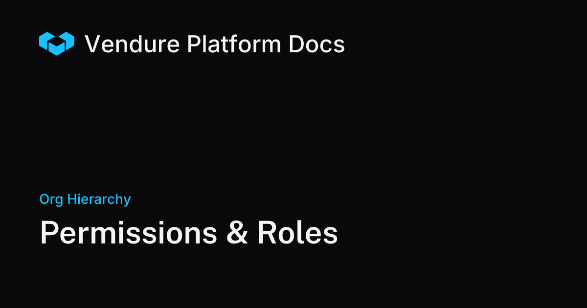 Permissions & Roles | Vendure Docs