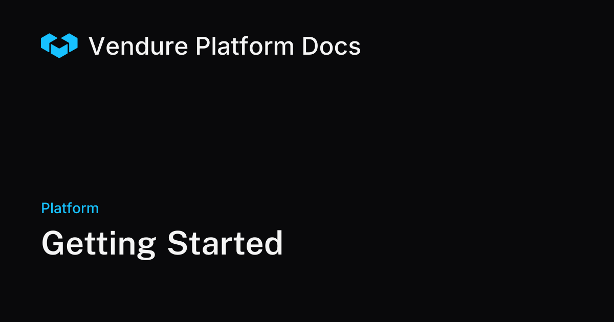 Getting Started | Vendure Docs